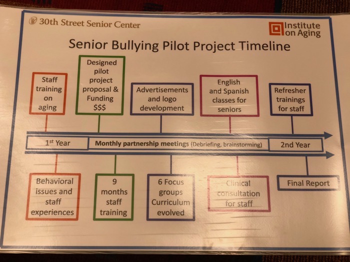 Pilot Project Timetable shown during the Senior Bullying AiA18 presentation